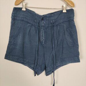 ba sh Women's High Waist Shorts Size 1 Blue Cotton Tailored Old Money Casual